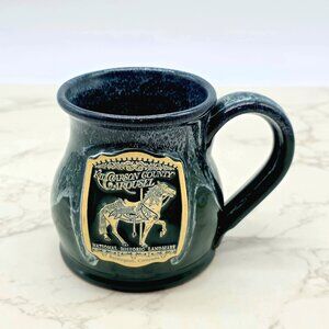 Deneen Pottery Mug Kit Carson County Carousel Horse Colorado Green Drip USA New